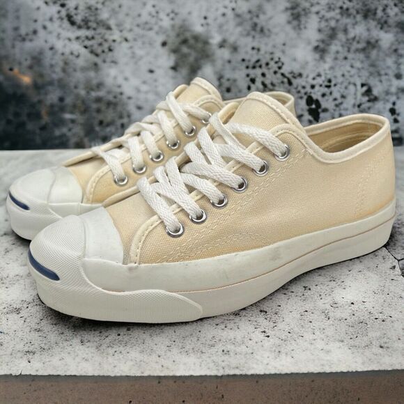 Vtg 80’s Converse Jack Purcell Classic Womens 6 Mens 4.5 Made in USA Ivory RARE! - Picture 1 of 15